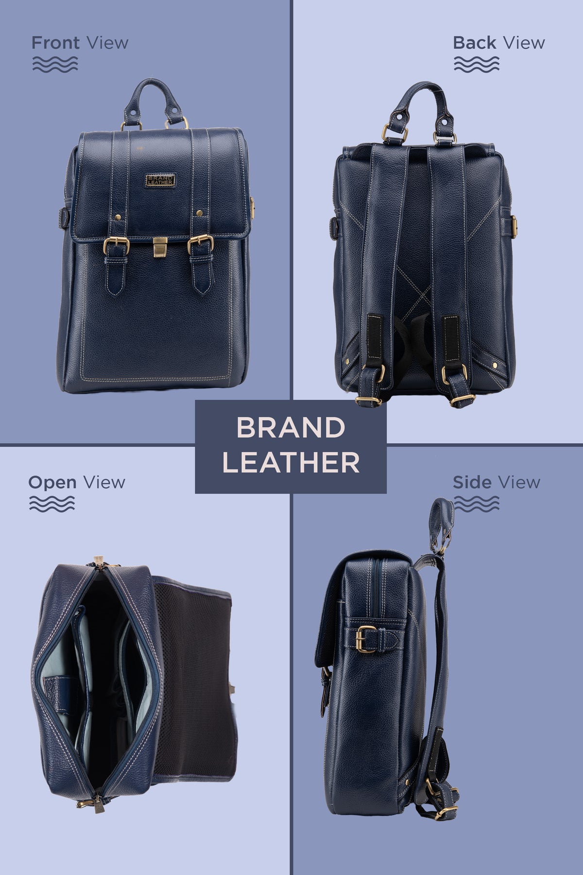 BRAND LEATHER Genuine Leather 14, 15.6 Inch Laptop Backpack For Use Office|Travel|Scahool|College Unisex