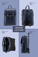 BRAND LEATHER Genuine Leather 14, 15.6 Inch Laptop Backpack For Use Office|Travel|Scahool|College Unisex