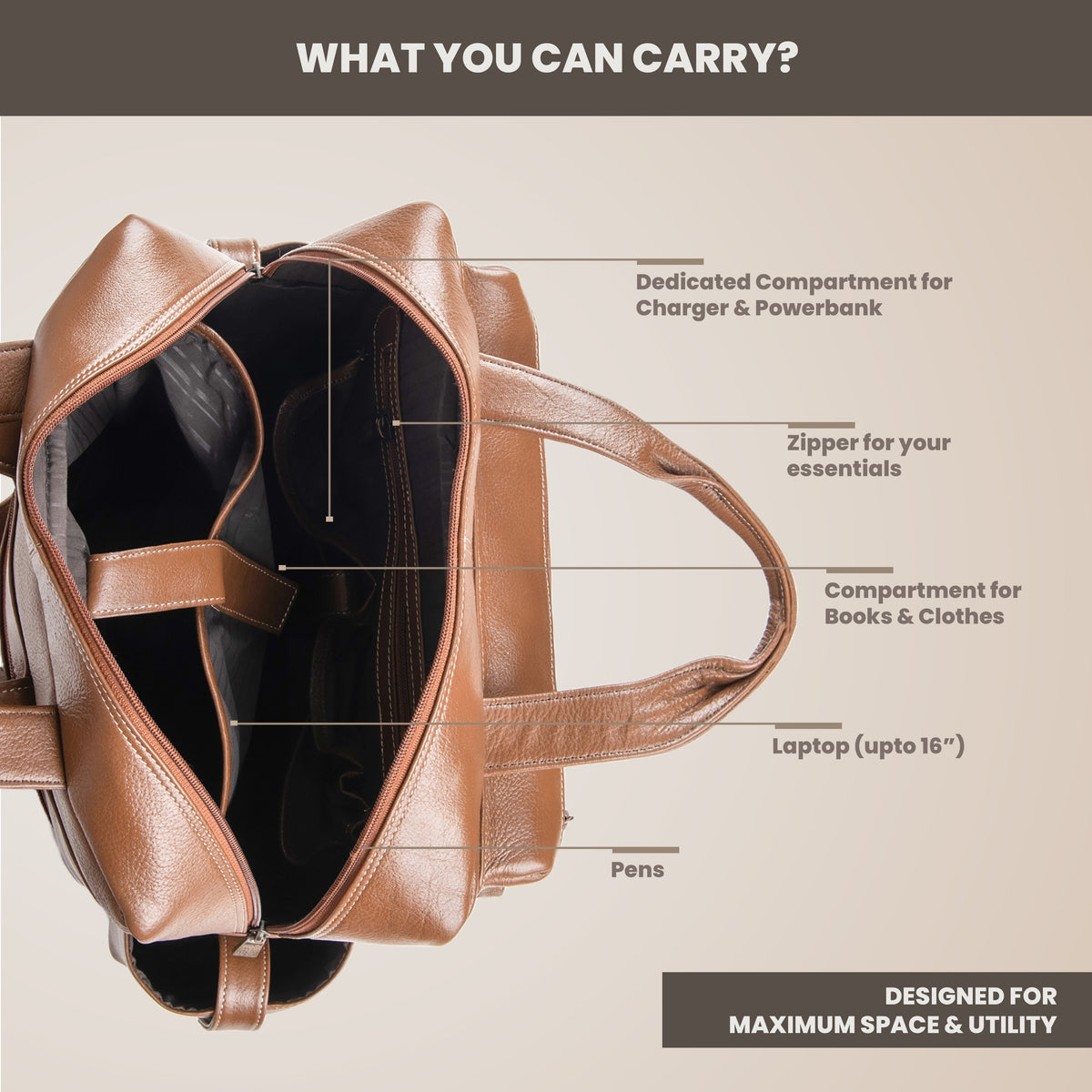 BRAND LEATHER Full Grain Buffalo - Hide Leather Backpack Large Capacity 15/15.6/16/17 Inch Laptop Bag Multi Pockets Travel Daypack