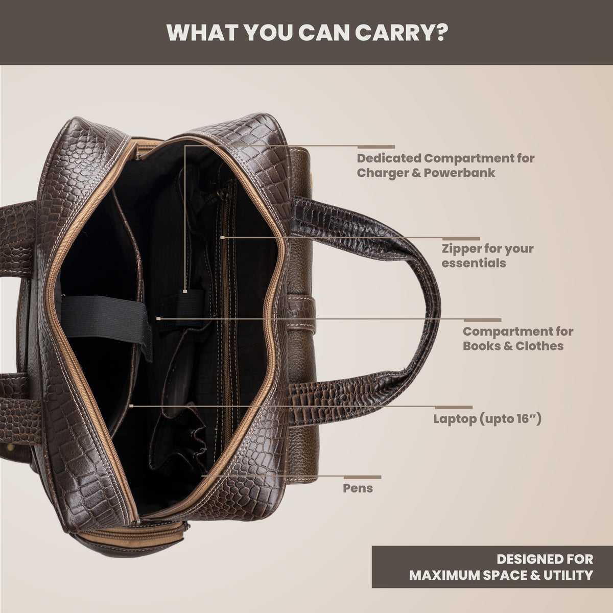 BRAND LEATHER Full Grain Buffalo - Hide Leather Backpack Large Capacity 15/15.6/16/17 Inch Laptop Bag Multi Pockets Travel Daypack