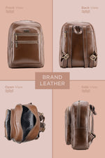 BRAND LEATHER Genuine Leather 14, 15.6 Inch Laptop Backpack For Use Office|Travel|Scahool|College Unisex