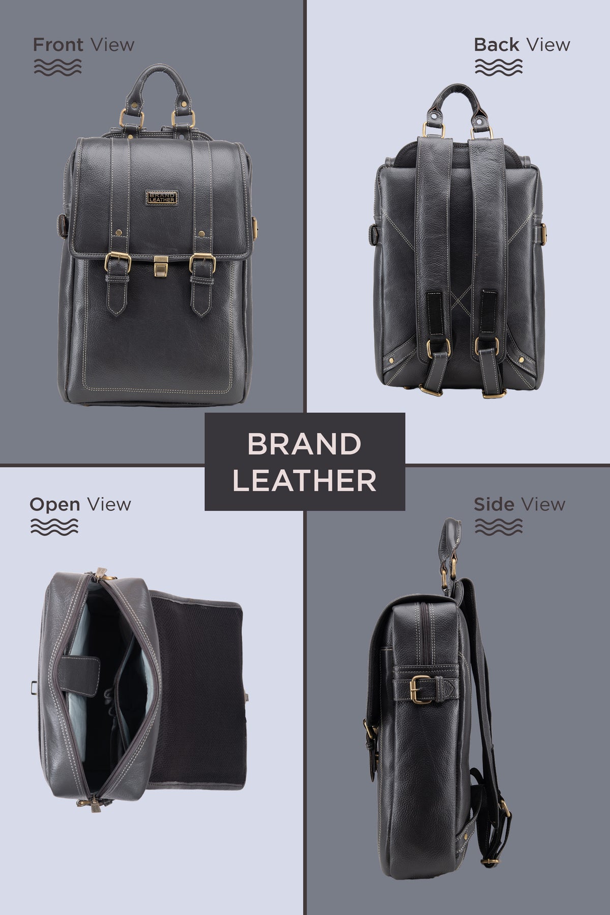 BRAND LEATHER Genuine Leather 14, 15.6 Inch Laptop Backpack For Use Office|Travel|Scahool|College Unisex