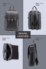 BRAND LEATHER Genuine Leather 14, 15.6 Inch Laptop Backpack For Use Office|Travel|Scahool|College Unisex