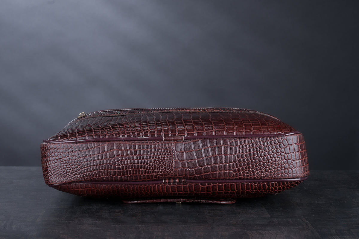 BRAND LEATHER Laptop Bag for Men - Genuine Leather Messenger Bag for Office - Fits up to 13 Inch Laptop -Brown Shoulder Bag