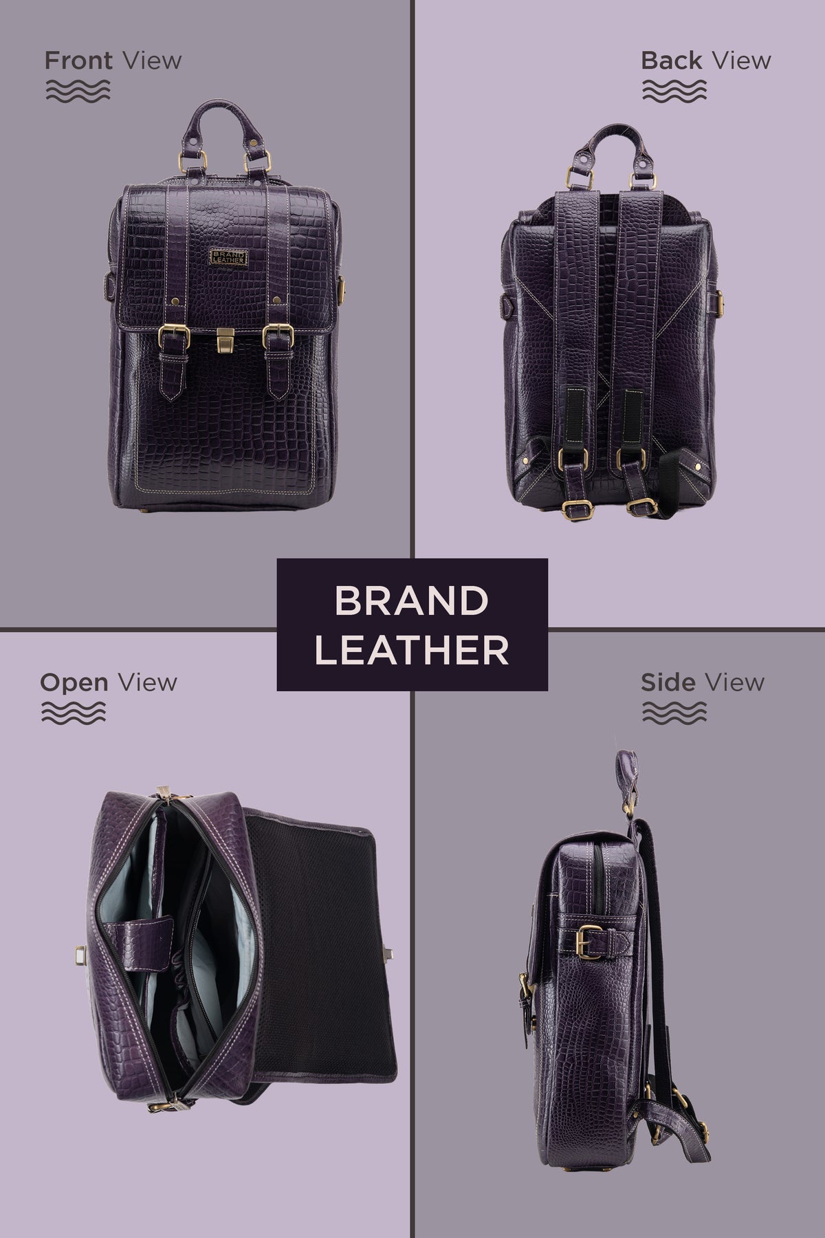 BRAND LEATHER Genuine Leather 14, 15.6 Inch Laptop Backpack For Use Office|Travel|Scahool|College Unisex