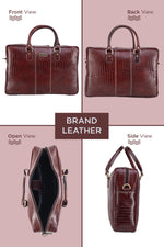 BRAND LEATHER Laptop Bag for Men - Genuine Leather Office Bag with Multiple Compartments Fits 14/15.6/16 Inch Laptop Bag - Messenger and Shoulder Bag for Travel - Water Resistant