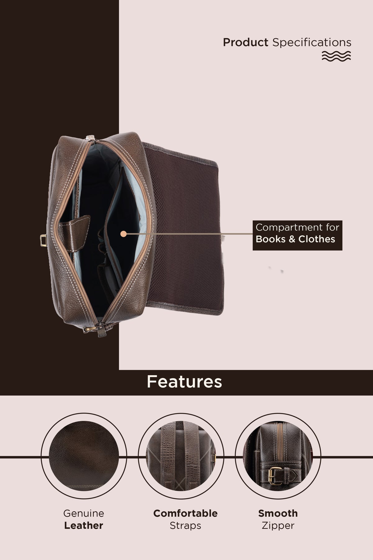 BRAND LEATHER Genuine Leather 14, 15.6 Inch Laptop Backpack For Use Office|Travel|Scahool|College Unisex