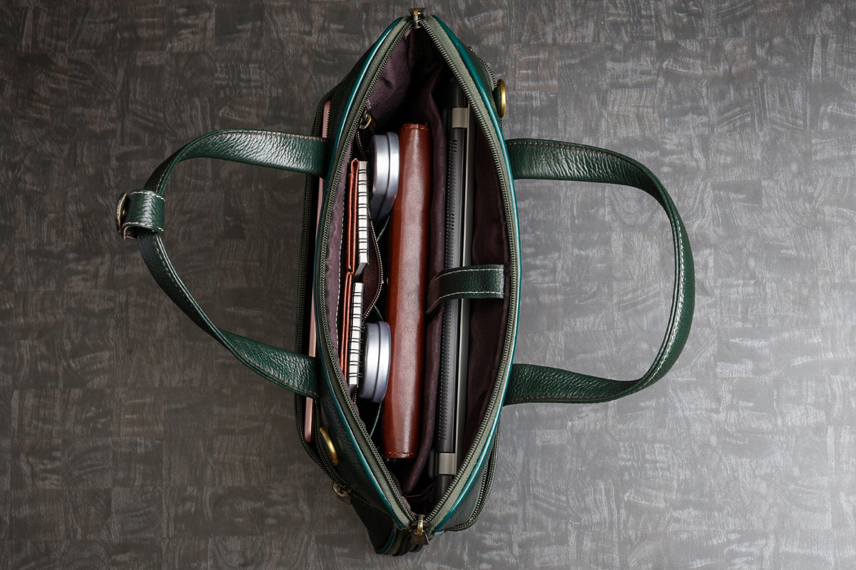 BRAND LEATHER Genuine Leather Laptop Bag for Men/Office Bag for Men |Fits 14|15.6|16 Inch Laptop Bag/MacBook |Leather Bag for Men with Shoulder Straps|Crossbody Laptop Messenger Bag for Men