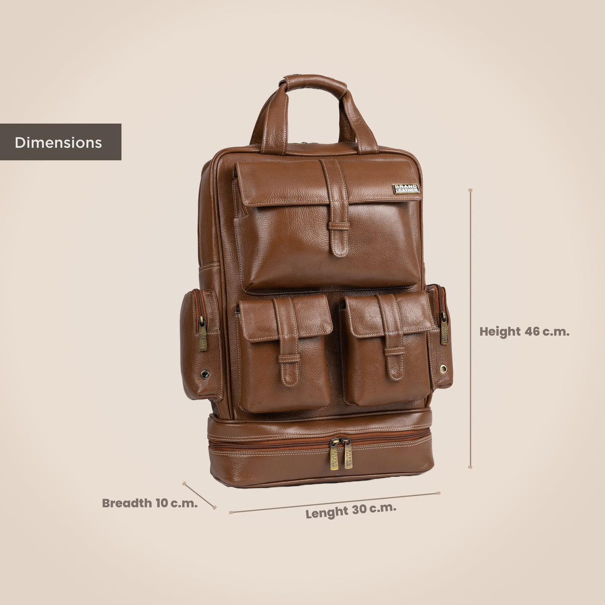 BRAND LEATHER Full Grain Buffalo - Hide Leather Backpack Large Capacity 15/15.6/16/17 Inch Laptop Bag Multi Pockets Travel Daypack