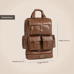 BRAND LEATHER Full Grain Buffalo - Hide Leather Backpack Large Capacity 15/15.6/16/17 Inch Laptop Bag Multi Pockets Travel Daypack