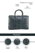 BRAND LEATHER Laptop Bag for Men - Genuine Leather Office Bag with Multiple Compartments Fits 14/15.6/16 Inch Laptop Bag - Messenger and Shoulder Bag for Travel - Water Resistant