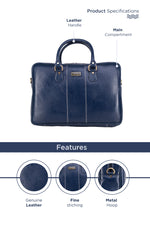 BRAND LEATHER Laptop Bag for Men - Genuine Leather Office Bag with Multiple Compartments Fits 14/15.6/16 Inch Laptop Bag - Messenger and Shoulder Bag for Travel - Water Resistant