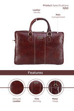 BRAND LEATHER Laptop Bag for Men - Genuine Leather Office Bag with Multiple Compartments Fits 14/15.6/16 Inch Laptop Bag - Messenger and Shoulder Bag for Travel - Water Resistant