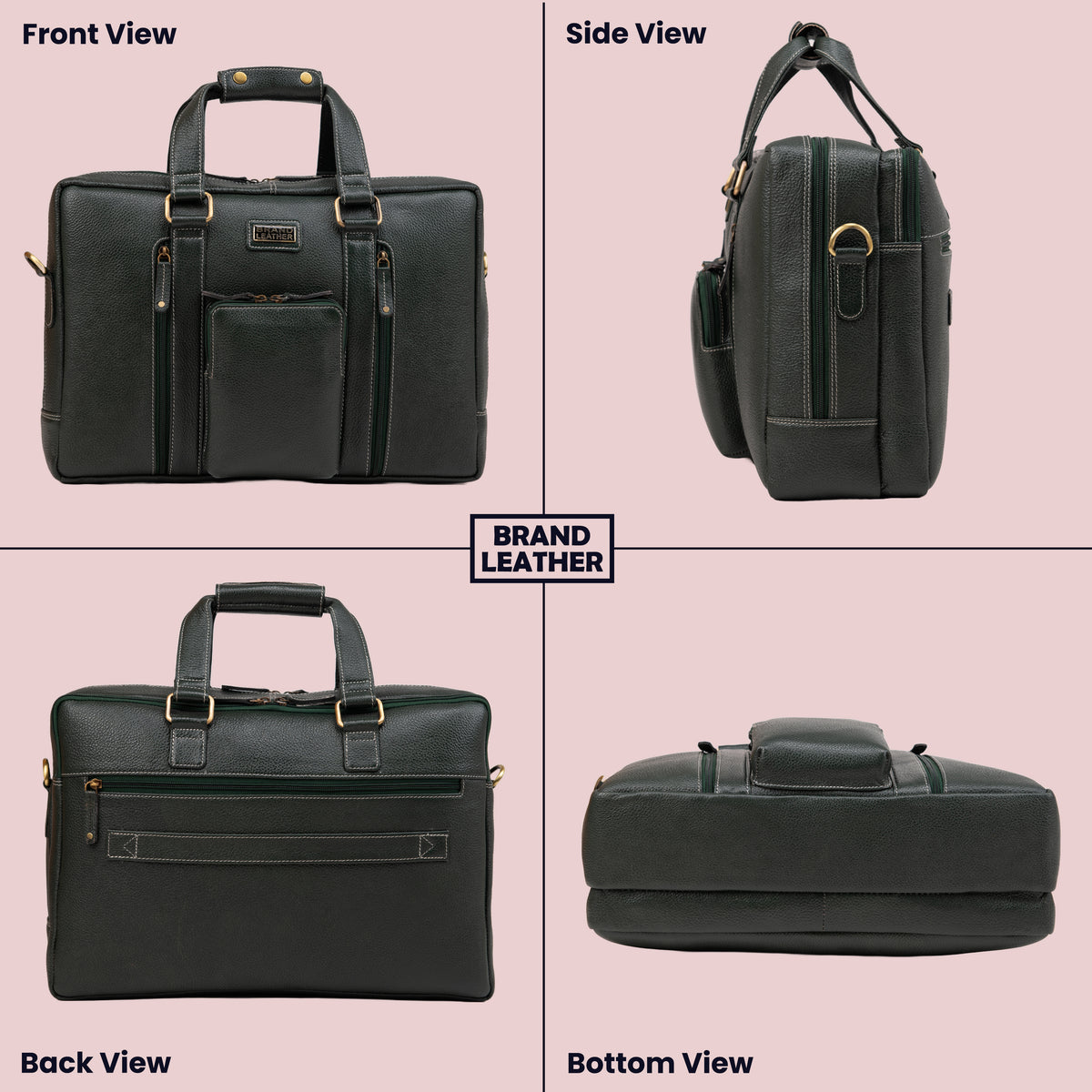 Laptop Bag for Men - Genuine Leather Messenger Bag for Office - Fits up to 16 Inch Laptop -Brown Shoulder Bag with Multiple Compartments - Executive Leather Bag for Work and Travel