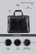 BRAND LEATHER Laptop Bag for Men - Genuine Leather Office Bag with Multiple Compartments Fits 14/15.6/16 Inch Laptop Bag - Messenger and Shoulder Bag for Travel - Water Resistant