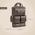 BRAND LEATHER Full Grain Buffalo - Hide Leather Backpack Large Capacity 15/15.6/16/17 Inch Laptop Bag Multi Pockets Travel Daypack