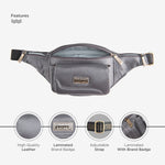 BRAND LEATHER Genuine Leather Stylish Waist Bag Elegant Style Travel Pouch Passport Holder with Adjustable