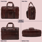Laptop Bag for Men - Genuine Leather Messenger Bag for Office - Fits up to 16 Inch Laptop -Brown Shoulder Bag with Multiple Compartments - Executive Leather Bag for Work and Travel