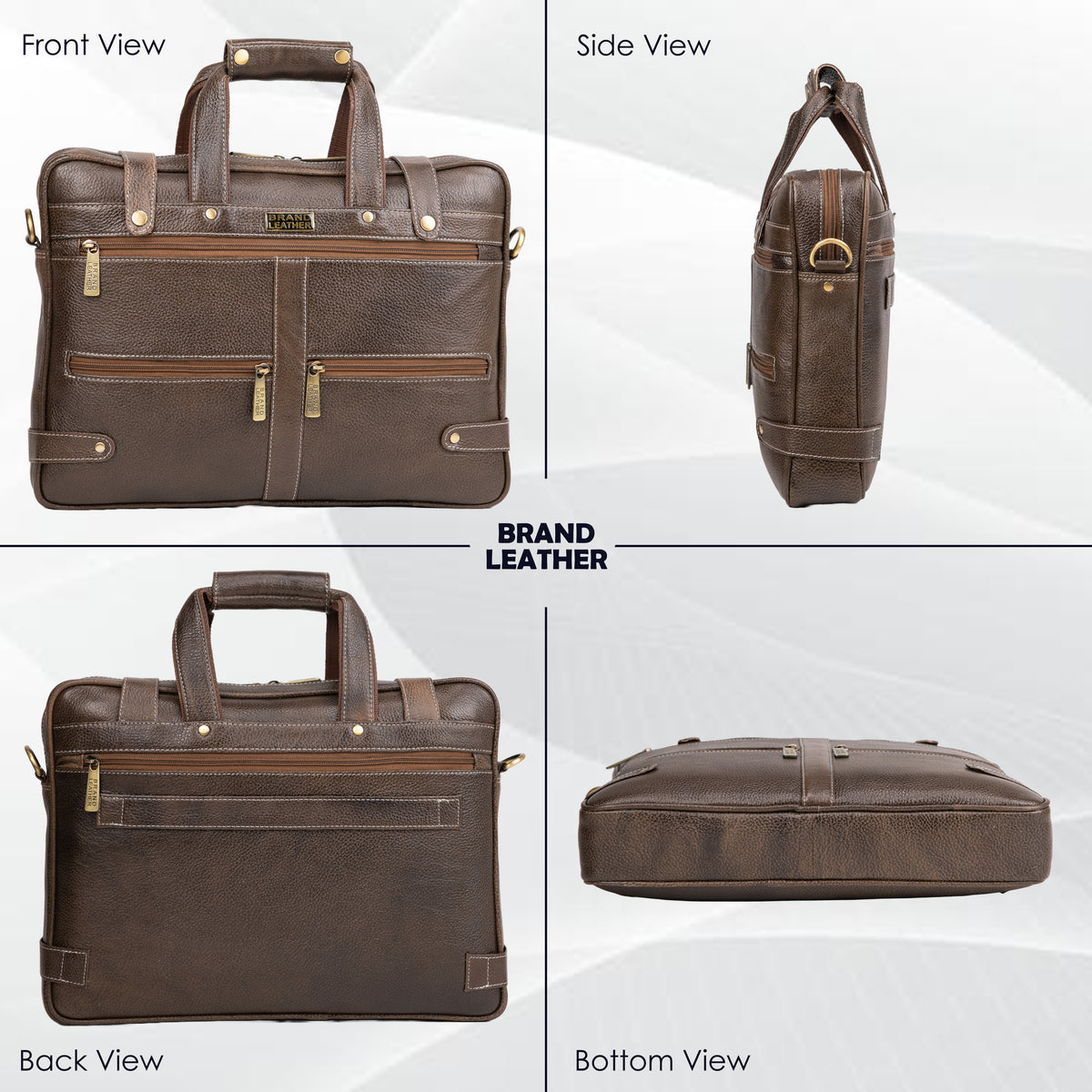 Laptop Bag for Men - Genuine Leather Messenger Bag for Office - Fits up to 16 Inch Laptop -Brown Shoulder Bag with Multiple Compartments - Executive Leather Bag for Work and Travel