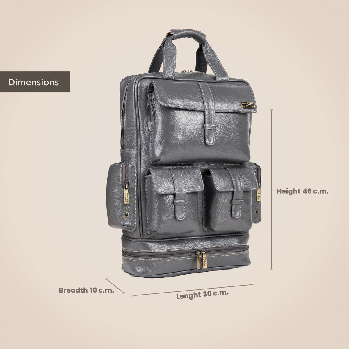 BRAND LEATHER Full Grain Buffalo - Hide Leather Backpack Large Capacity 15/15.6/16/17 Inch Laptop Bag Multi Pockets Travel Daypack