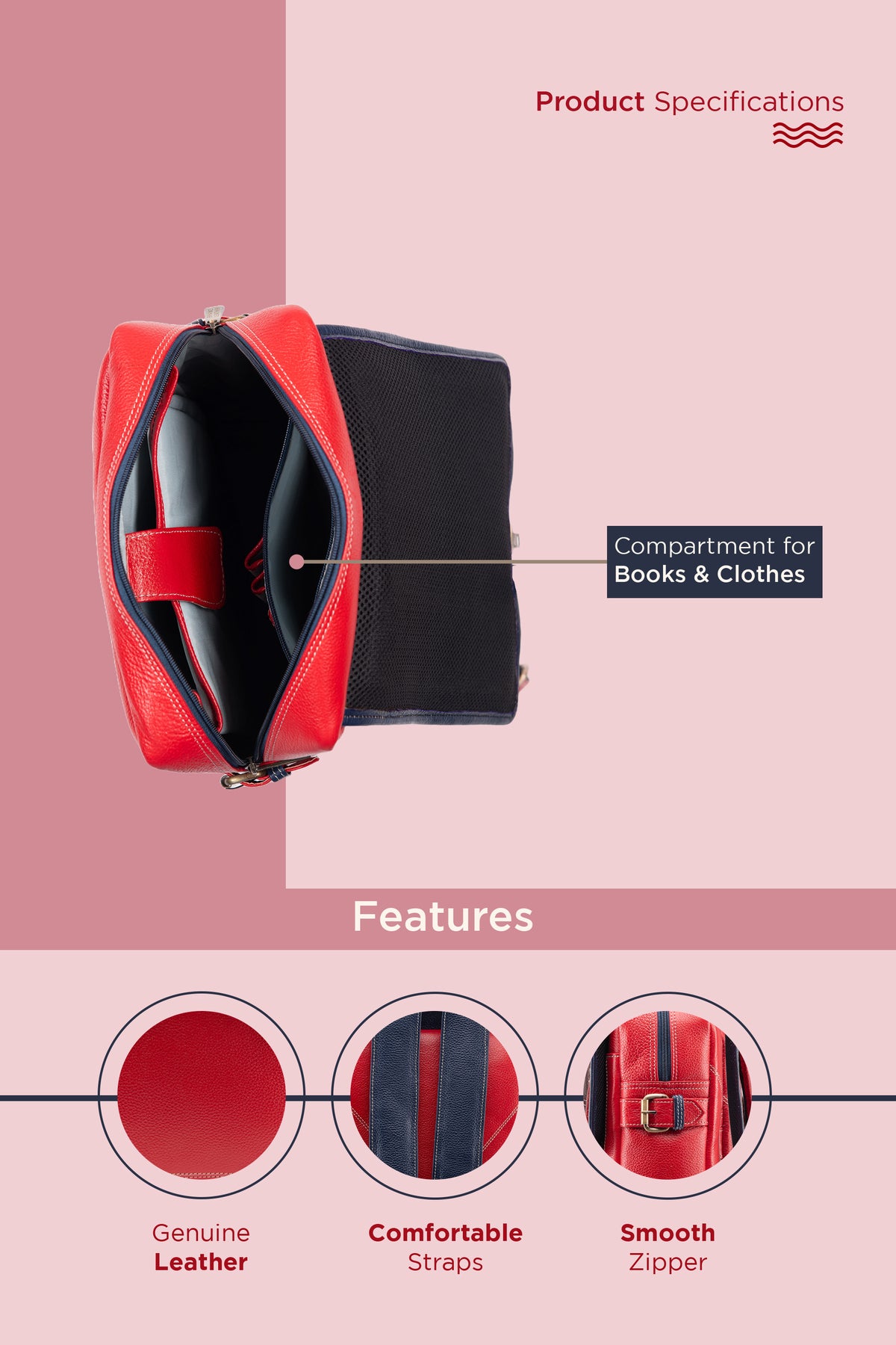 BRAND LEATHER Genuine Leather 14, 15.6 Inch Laptop Backpack For Use Office|Travel|Scahool|College Unisex