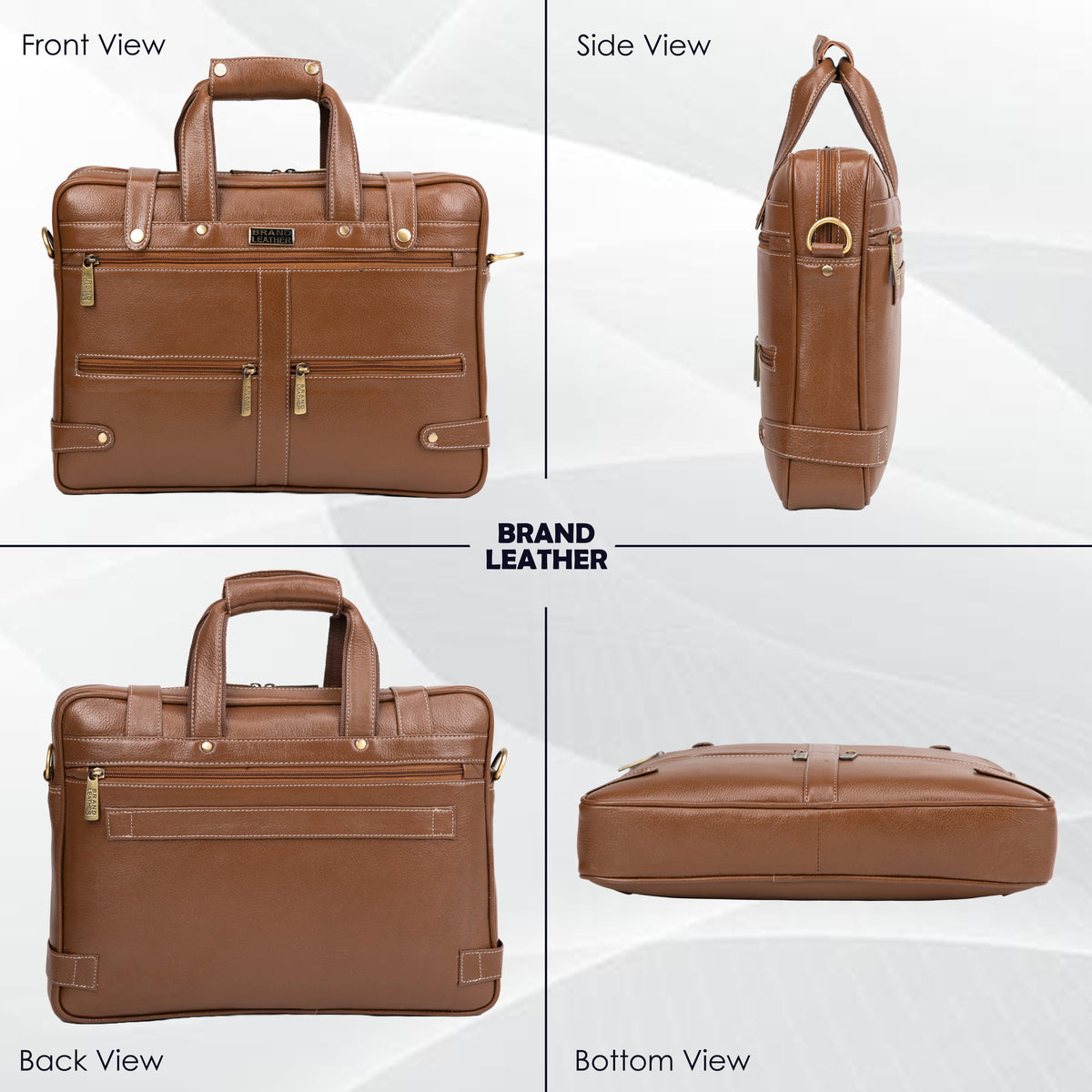 Laptop Bag for Men - Genuine Leather Messenger Bag for Office - Fits up to 16 Inch Laptop -Brown Shoulder Bag with Multiple Compartments - Executive Leather Bag for Work and Travel