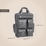 BRAND LEATHER Full Grain Buffalo - Hide Leather Backpack Large Capacity 15/15.6/16/17 Inch Laptop Bag Multi Pockets Travel Daypack