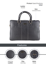 BRAND LEATHER Laptop Bag for Men - Genuine Leather Office Bag with Multiple Compartments Fits 14/15.6/16 Inch Laptop Bag - Messenger and Shoulder Bag for Travel - Water Resistant