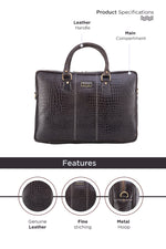 BRAND LEATHER Laptop Bag for Men - Genuine Leather Office Bag with Multiple Compartments Fits 14/15.6/16 Inch Laptop Bag - Messenger and Shoulder Bag for Travel - Water Resistant