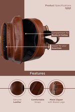 BRAND LEATHER Genuine Leather 14, 15.6 Inch Laptop Backpack For Use Office|Travel|Scahool|College Unisex