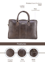 BRAND LEATHER Laptop Bag for Men - Genuine Leather Office Bag with Multiple Compartments Fits 14/15.6/16 Inch Laptop Bag - Messenger and Shoulder Bag for Travel - Water Resistant