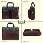 BRAND LEATHER Genuine Leather Laptop Bag for Men - Office Bag - Fits Up to 16-inch Laptop/MacBook - Shoulder Bag/Hand Bag - Laptop Messenger Bag with Trolley Straps - 1 Year Warranty