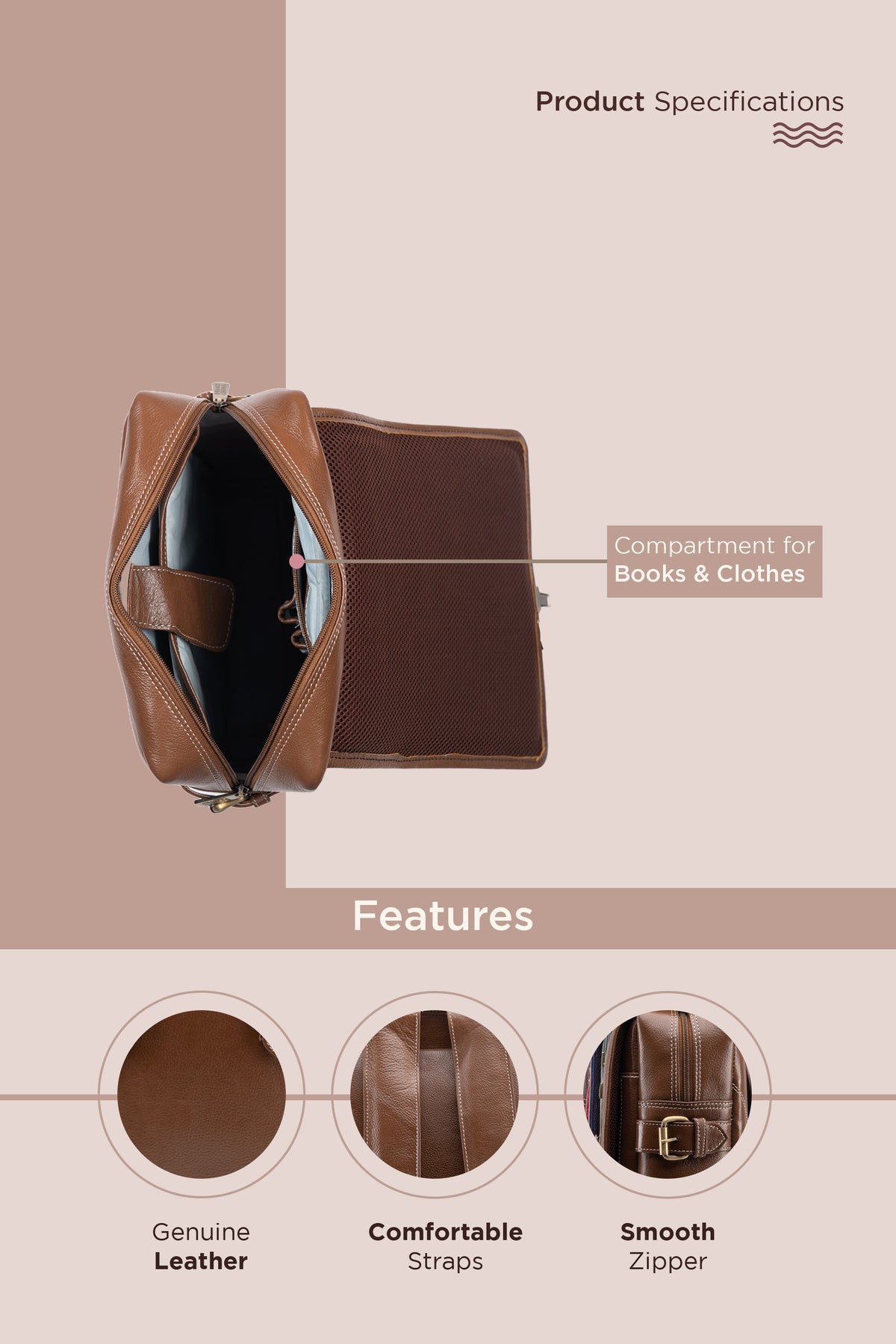 BRAND LEATHER Genuine Leather 14, 15.6 Inch Laptop Backpack For Use Office|Travel|Scahool|College Unisex