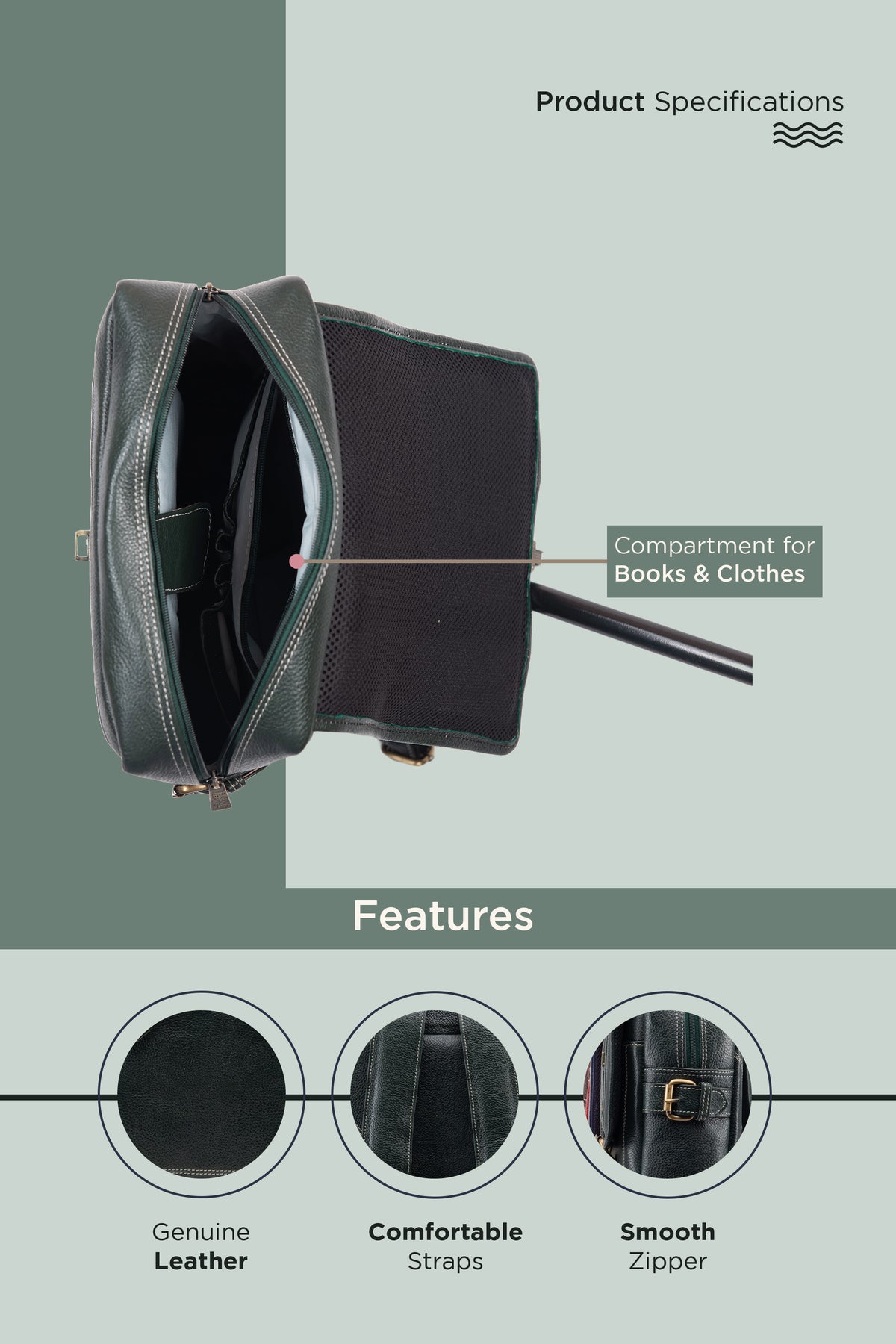 BRAND LEATHER Genuine Leather 14, 15.6 Inch Laptop Backpack For Use Office|Travel|Scahool|College Unisex