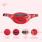 BRAND LEATHER Genuine Leather Stylish Waist Bag Elegant Style Travel Pouch Passport Holder with Adjustable Strap Unisex