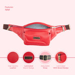 BRAND LEATHER Genuine Leather Stylish Waist Bag Elegant Style Travel Pouch Passport Holder with Adjustable
