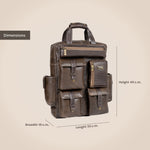 BRAND LEATHER Full Grain Buffalo - Hide Leather Backpack Large Capacity 15/15.6/16/17 Inch Laptop Bag Multi Pockets Travel Daypack