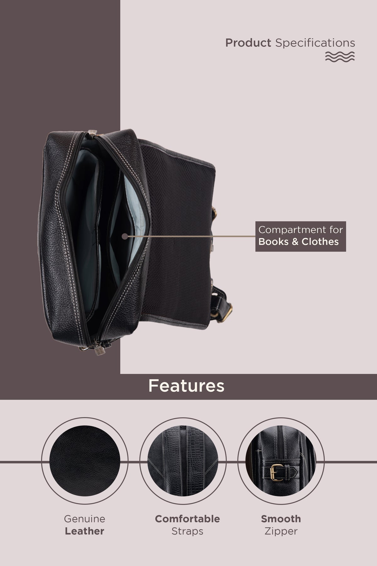 BRAND LEATHER Genuine Leather 14, 15.6 Inch Laptop Backpack For Use Office|Travel|Scahool|College Unisex