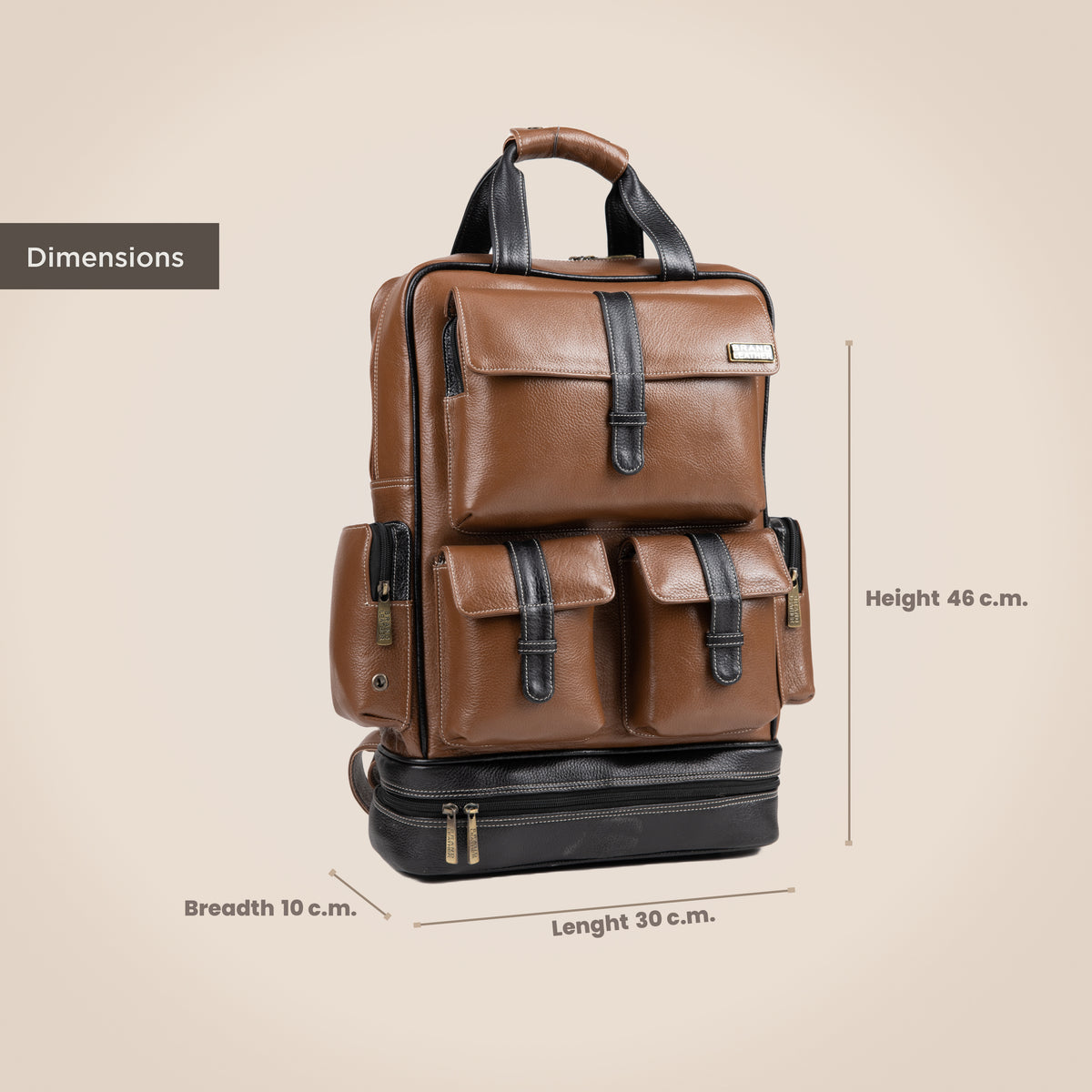 BRAND LEATHER Full Grain Buffalo - Hide Leather Backpack Large Capacity 15/15.6/16/17 Inch Laptop Bag Multi Pockets Travel Daypack