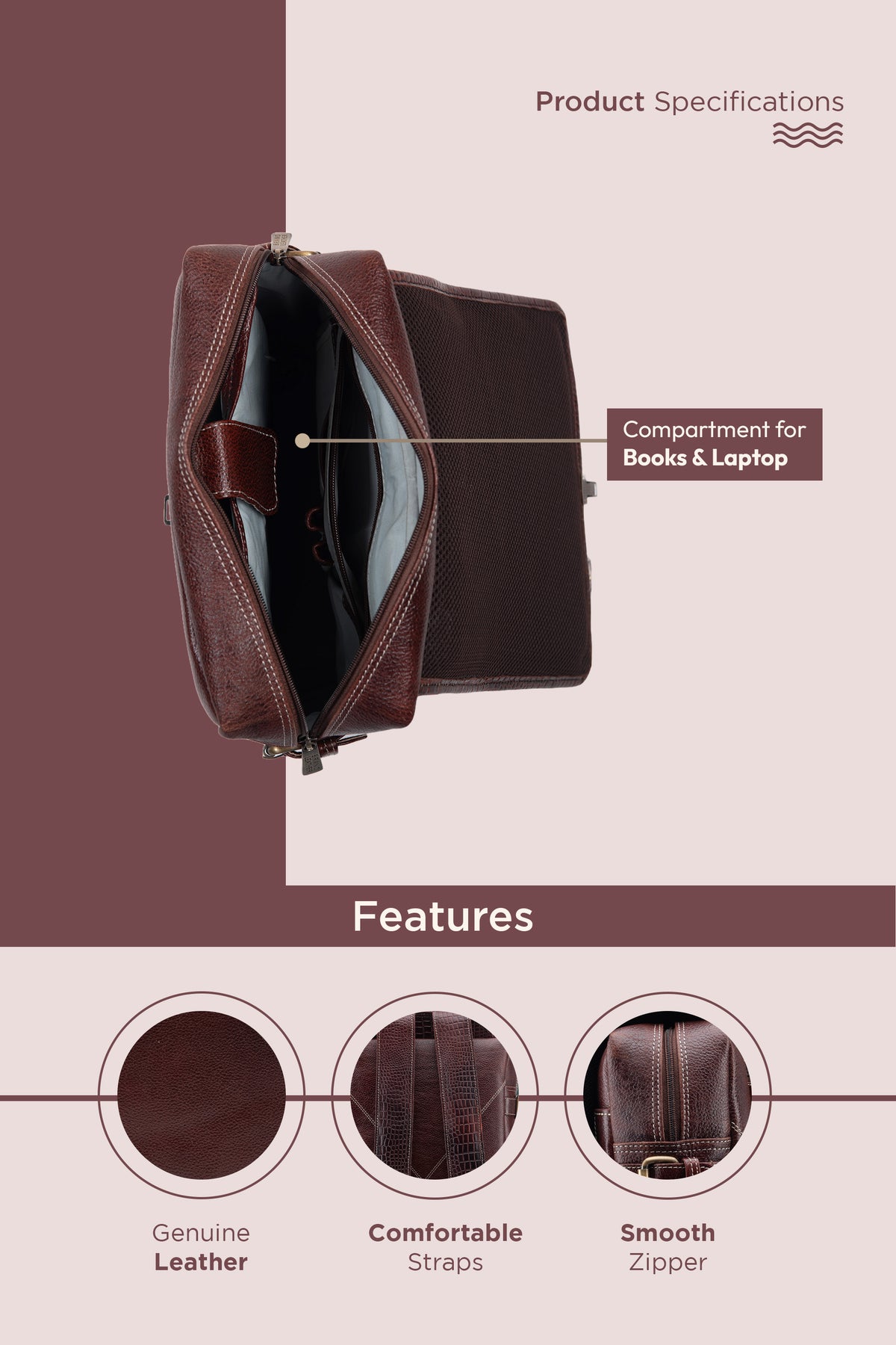 BRAND LEATHER Genuine Leather 14, 15.6 Inch Laptop Backpack For Use Office|Travel|Scahool|College Unisex