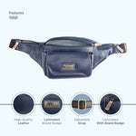 BRAND LEATHER Genuine Leather Stylish Waist Bag Elegant Style Travel Pouch Passport Holder with Adjustable