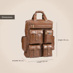 BRAND LEATHER Full Grain Buffalo - Hide Leather Backpack Large Capacity 15/15.6/16/17 Inch Laptop Bag Multi Pockets Travel Daypack