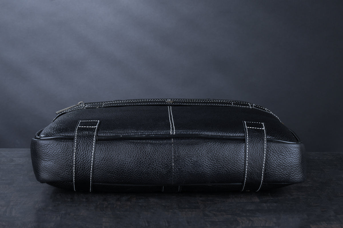 Laptop Bag for Men - Genuine Leather Messenger Bag for Office - Fits up to 15 Inch Laptop -Brown Shoulder Bag with Multiple Compartments - Executive Leather Bag for Work and Travel