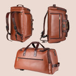 BRAND LEATHER Genuine Leather High Capacity Travel Backpack Cum Duffel Bag