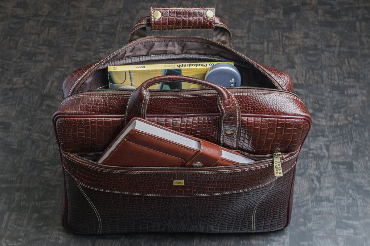 BRAND LEATHER Genuine Leather Laptop Bag for Men/Office Bag for Men |Fits 14|15.6|16 Inch Laptop Bag/MacBook |Leather Bag for Men with Shoulder Straps|Crossbody Laptop Messenger Bag for Men