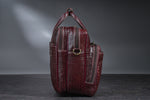 Men's Solid Full Grain Cowhide Leather Large 16 Inch Laptop Briefcase Messenger Bag