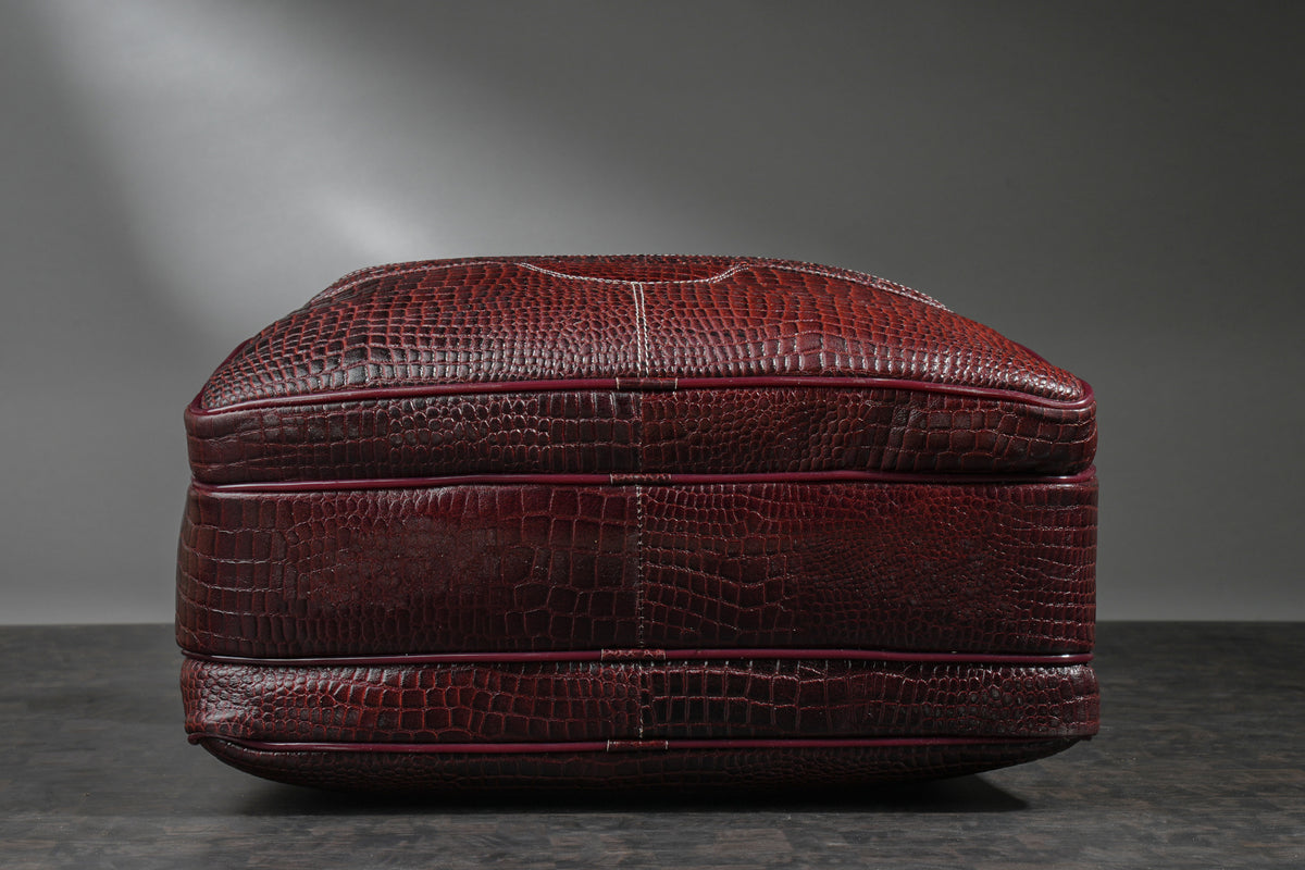 Men's Solid Full Grain Cowhide Leather Large 16 Inch Laptop Briefcase Messenger Bag