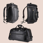 BRAND LEATHER Genuine Leather High Capacity Travel Backpack Cum Duffel Bag