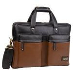 BRAND LEATHER Genuine Leather Laptop Bag for Men - Office Bag - Fits Up to 16-inch Laptop/MacBook - Shoulder Bag/Hand Bag - Laptop Messenger Bag with Trolley Straps - 1 Year Warranty