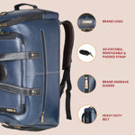 BRAND LEATHER Genuine Leather High Capacity Travel Backpack Cum Duffel Bag